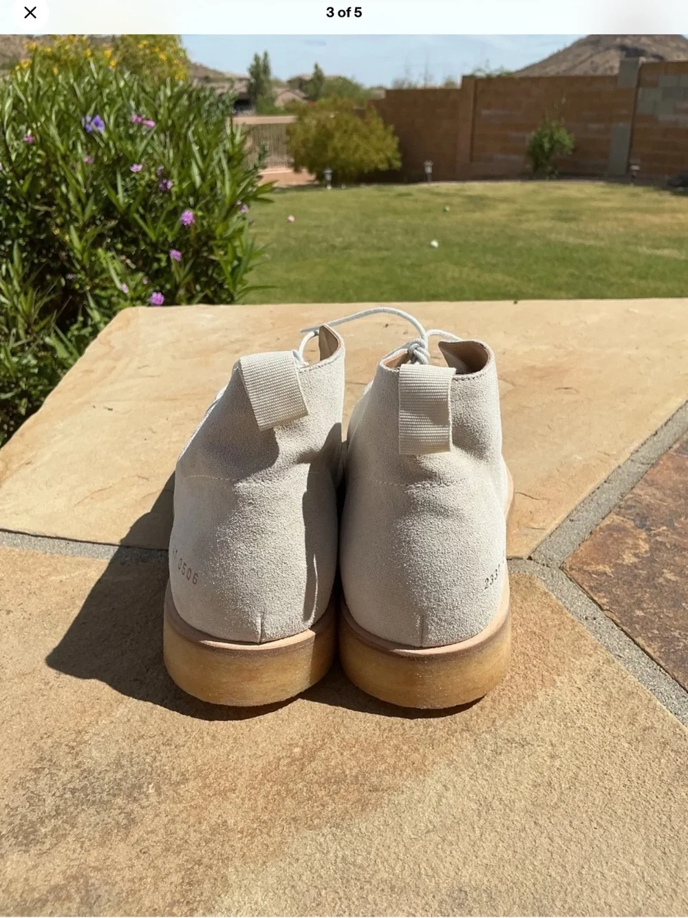 Common Projects Men's Suede Achilles Chukka Boots in Light Gray